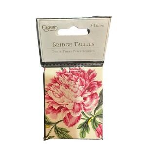 Caspari Bridge Tallies Floral Chintz Pink Flowers Theme - 8 Count - NEW‎ SEALED